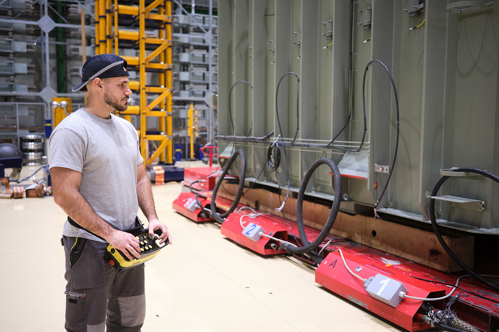 Moving a transformer at Ganz Transformers in Budapest