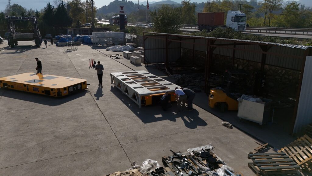 FADA visit with Farley - Outside with transfer cart